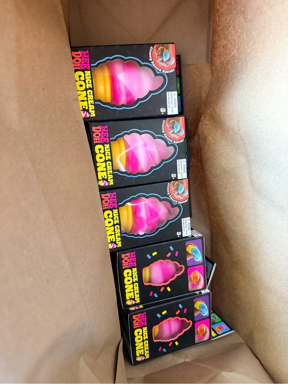 Authentic Needoh Nice Cream Cone Pink Squishy Toy